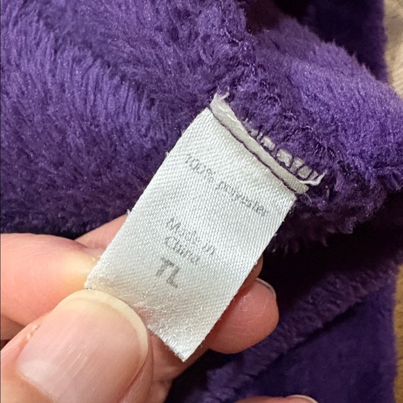 Stan Herman Long Lounge Robe Zip Super Soft Silky Fuzzy Scalloped Detail sz. TL - Picture 6 of 10